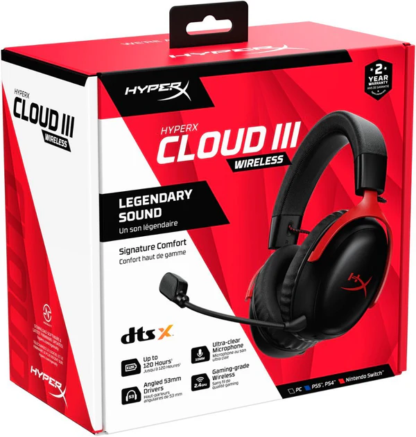 A. HYPERX CLOUD III | INALAMBRICO | 7.1 | ROJO