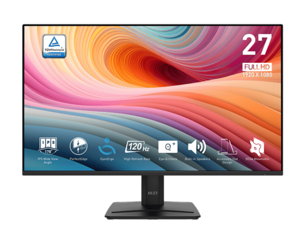 MONITOR MSI PRO MP275 E2, 27" IPS, FHD, 120Hz, 1ms, Parlante