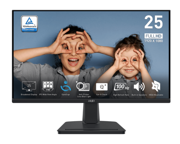 MONITOR MSI PRO MP251, 24.5" IPS, FHD, 100Hz, 1ms, Parlante