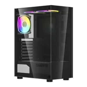 Case Gambyte Arcane,Panel De Vidrio, 3 Ventilador, Led Argb, Negro