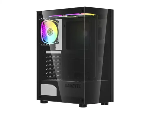 Case Gambyte Arcane,Panel De Vidrio, 3 Ventilador, Led Argb, Negro