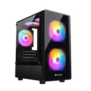 CASE HALION LUNA P25, 3 COOLER RGB, V/TEMPLADO
