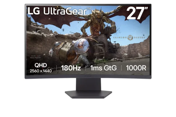 MONITOR GAMING LG UltraGear 27GS60QC-B, 27" Curvo VA, QHQ, 180Hz, 1ms, FreeSync