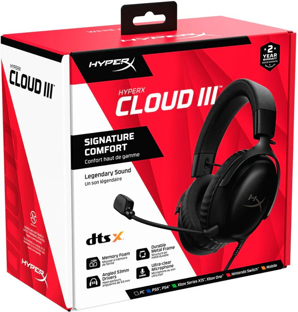 A. HYPERX CLOUD III | 3.5MM-USB | 7.1 | NEGRO